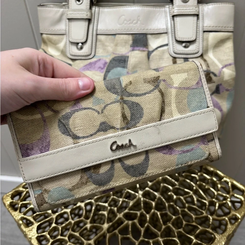 Coach Multicolor Shoulder Bag and Wallet Set